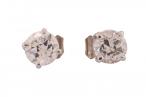 18kt White Gold Old European Cut Diamond Stud Earrings