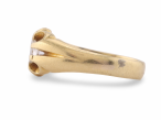 European cut diamond solitaire ring set in 18k yellow gold