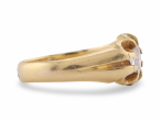 European cut diamond solitaire ring set in 18k yellow gold