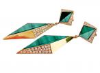 1970's Malachite earrings with diamonds