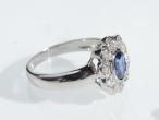 Contemporary sapphire and diamond floral cluster ring