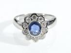 Contemporary sapphire and diamond floral cluster ring