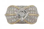 18kt Yellow and White Gold Diamond Bombé Ring18kt Yellow and White Gold Diamond Bombé Ring