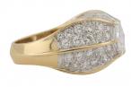 18kt Yellow and White Gold Diamond Bombé Ring