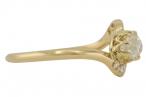 18kt Yellow Gold Old Mine Cut Diamond Two Stone Twist Ring