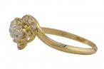 18kt Yellow Gold Old Mine Cut Diamond Two Stone Twist Ring