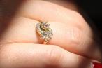 18kt Yellow Gold Old Mine Cut Diamond Two Stone Twist Ring