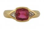 18kt Yellow Gold Ruby and Diamond Ring
