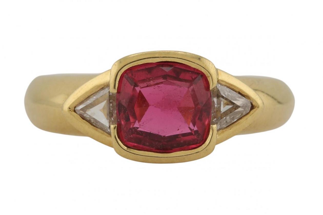18kt Yellow Gold Ruby and Diamond Ring