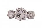 18kt Gold and Platinum Three Stone Diamond Ring 4.28ct
