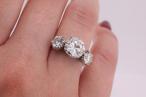 18kt Gold and Platinum Three Stone Diamond Ring 4.28ct