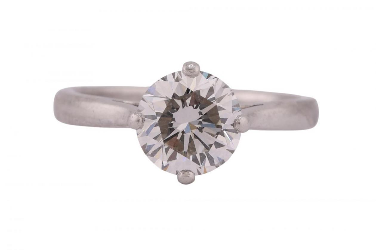 Platinum 2.08ct Diamond Solitaire Ring by Boodle & Dunthorne
