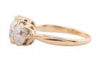 Three Stone Old Cushion Cut Diamond Ring