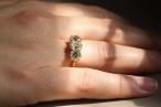 Three Stone Old Cushion Cut Diamond Ring