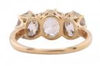 Three Stone Old Cushion Cut Diamond Ring
