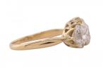 Three Stone Old Cushion Cut Diamond Ring
