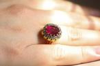 Vintage Tourmaline and Diamond Cluster Cocktail Ring, Circa 1960