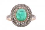 Edwardian Emerald Cabochon Ring