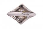 Art Deco lozenge shape Asscher cut diamond and white gold cocktail ring