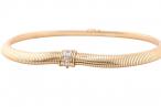 Retro Tubogas necklet set with Emerald cut diamonds