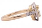 Modernist, heart shape fancy light yellow diamond cluster ring