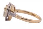 Modernist, heart shape fancy light yellow diamond cluster ring