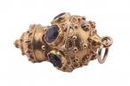 ETRUSCAN REVIVAL AMETHYST AND GOLD TAILSMAN PENDANT