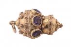 ETRUSCAN REVIVAL AMETHYST AND GOLD TAILSMAN PENDANT