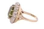 EDWARDIAN PERIDOT AND DIAMOND CLUSTER DRESS RING