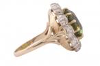 EDWARDIAN PERIDOT AND DIAMOND CLUSTER DRESS RING