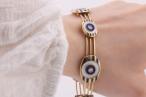 RETRO BLUE ENAMEL, MOTHER OF PEARL AND DIAMOND BRACELET