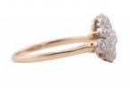 Edwardian Daisy Cluster Ring, with later shank