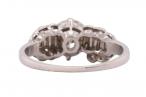 Art Deco Old European cut diamond ring with tiered architectural silhouette