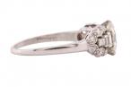 Art Deco Old European cut diamond ring with tiered architectural silhouette
