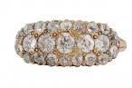 LATE VICTORIAN DIAMOND THREE-ROW RING, CIRCA 1880