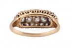 LATE VICTORIAN DIAMOND THREE-ROW RING, CIRCA 1880