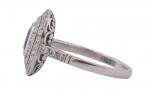 Art Deco sapphire & diamond tiered platinum ring