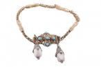 Victorian white coral and turquoise 18kt yellow gold bracelet