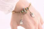 Victorian white coral and turquoise 18kt yellow gold bracelet