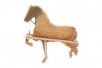 American Art deco Gold Equestrian seed pearl and ruby brooch