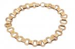 Retro chunky 15kt yellow gold architectural link necklace