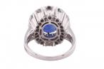 SAPPHIRE AND DIAMOND CLUSTER RING