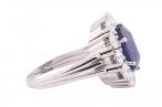 SAPPHIRE AND DIAMOND CLUSTER RING