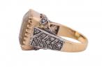 GEORGIAN REVIVAL CITRINE & ROSE CUT DIAMOND COCKTAIL RING, CIRCA 1960
