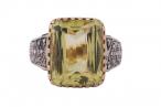 GEORGIAN REVIVAL CITRINE & ROSE CUT DIAMOND COCKTAIL RING, CIRCA 1960