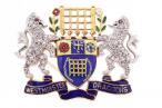 VINTAGE 'WESTMINSTER DRAGOONS' 18K REGIMENTAL BROOCH, 1978