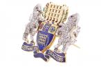 VINTAGE 'WESTMINSTER DRAGOONS' 18K REGIMENTAL BROOCH, 1978