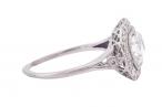 Platinum Art Deco Twin Cushion Cut Diamond Ring