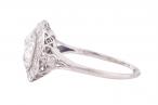 Platinum Art Deco Twin Cushion Cut Diamond Ring