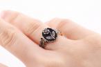 MID-VICTORIAN ENAMEL AND DIAMOND MOURNING RING, CIRCA 1852